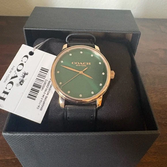 Coach Watch with Green Dial and Black Strap - Picture 1 of 1